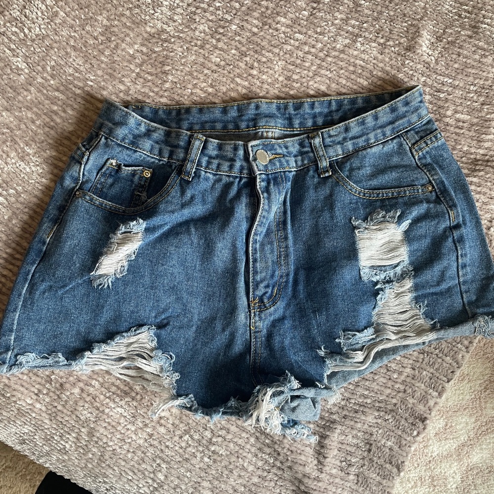 High waisted jean shirt size large. From SHEIN